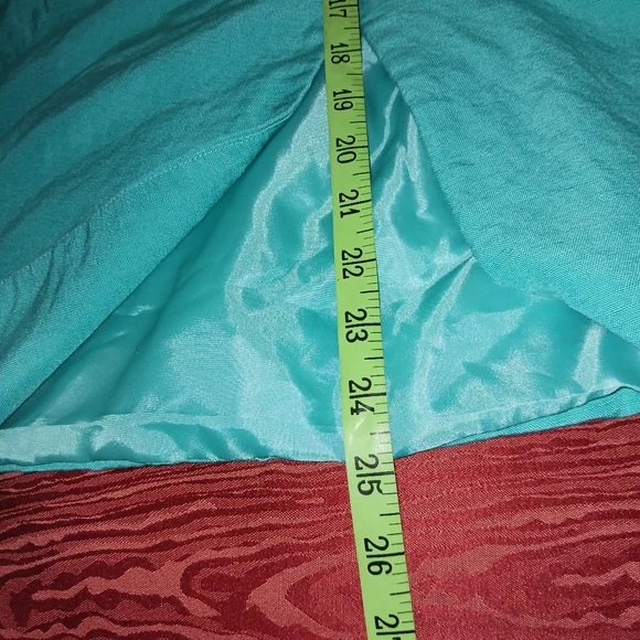 LEVINE CLASSIC 2 Piece Teal 3/4 Sleeve Collarless Button Skirt Suit Womes 20W/30 - Picture 14 of 16